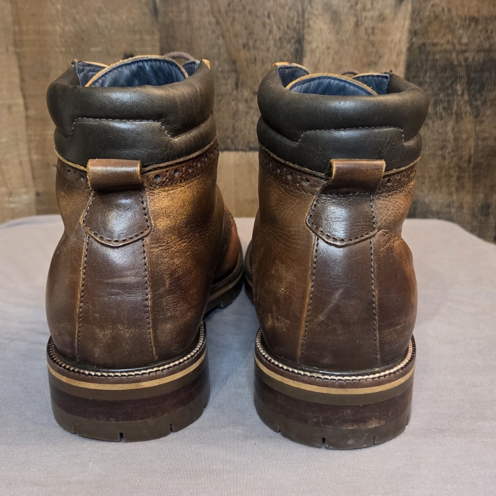 Johnston & Murphy Brown Leather Lace-Up Boots Size 9 - Picture 4 of 6